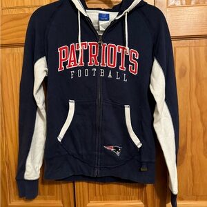 Reebok Navy and White Zip-Up Hoodie